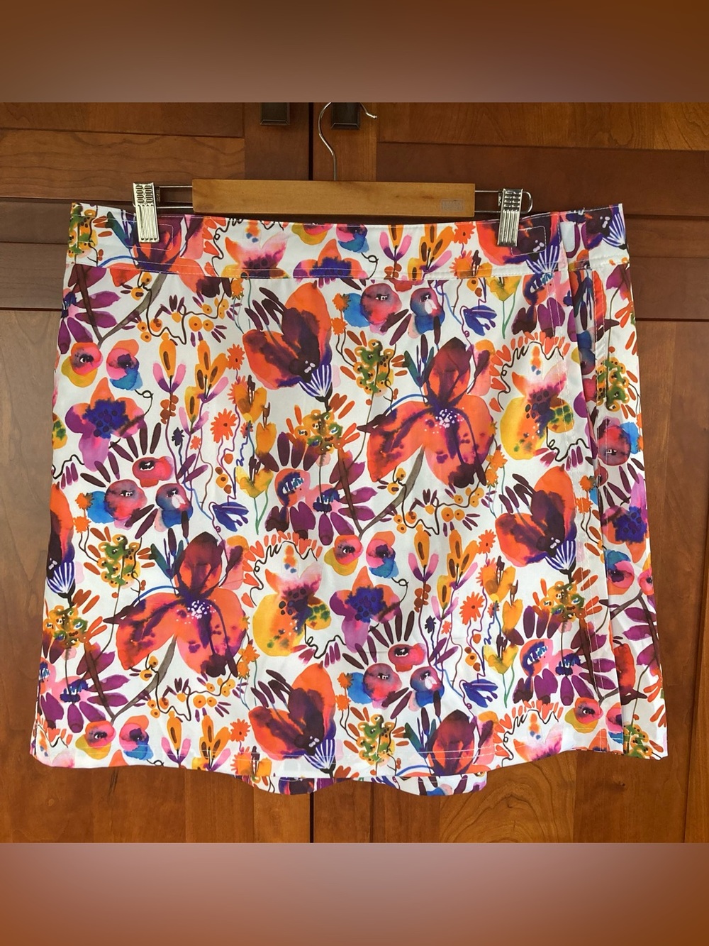Ripskirt Hawaii wrap skirt, “Wildflower Watercolor”. 2 Pockets. Sz XL, Length #2